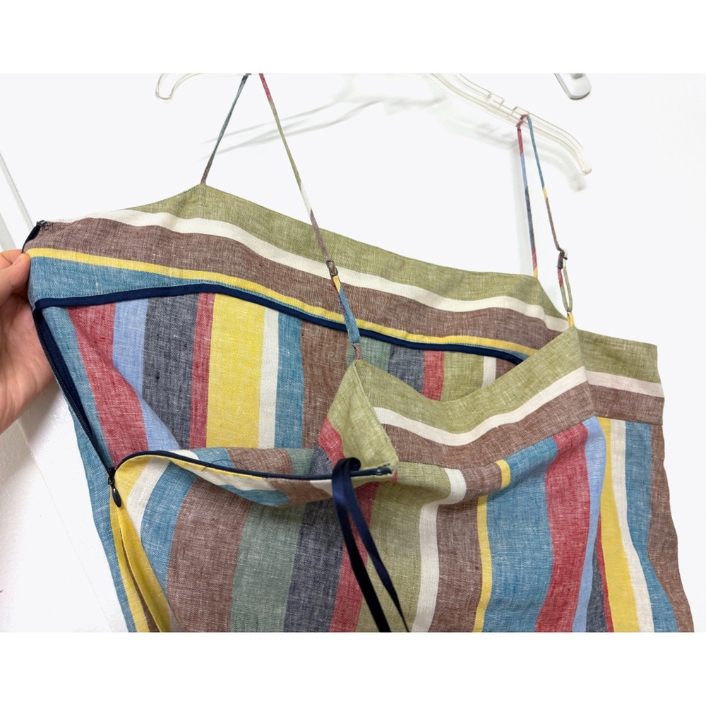 NWT Staud Laura Linen Maxi Dress Market Stripe Colorful Rainbow Sundress XL - Picture 11 of 12